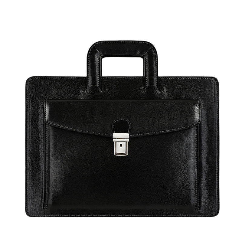Leather Briefcase - The Tempest Briefcase Time Resistance Black  