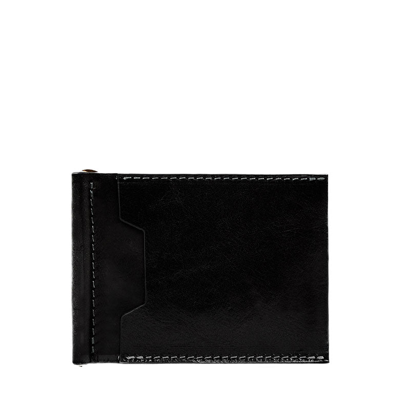 Leather Money Clip Wallet - Tom Jones Accessories Time Resistance Black  