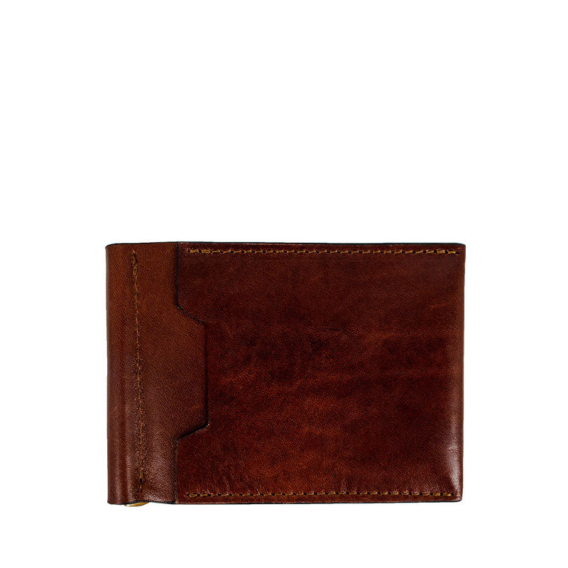 Leather Money Clip Wallet - Tom Jones Accessories Time Resistance Brown  