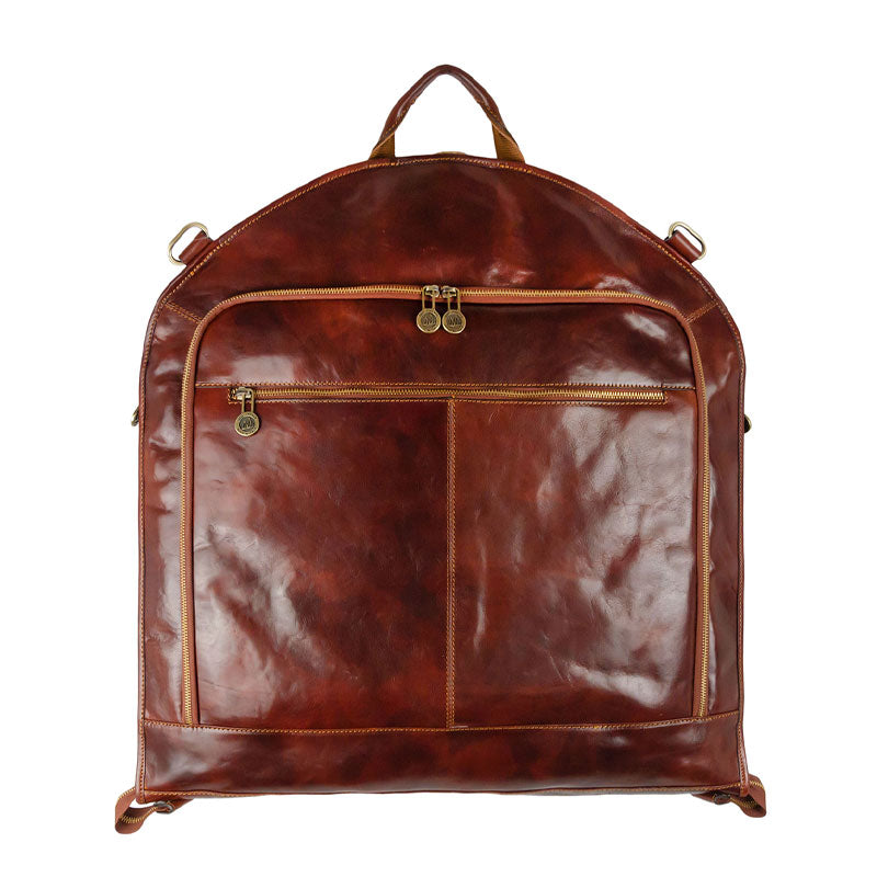 Garment Bag with Leather Patch