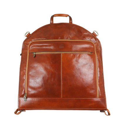 Leather Garment Bag - Travels with Charley Duffel Bag Time Resistance Cognac Brown  