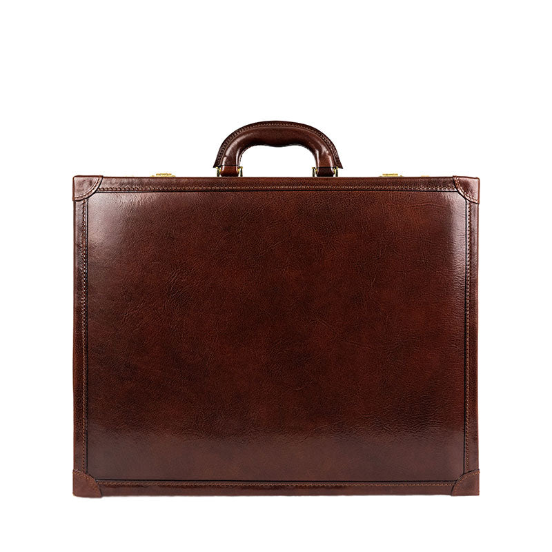 Leather Attaché Case Briefcase - The Wind in the Willows Briefcase Time Resistance Brown  