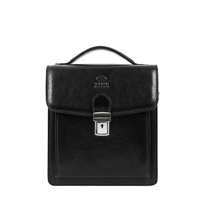 Small Leather Briefcase - Walden Briefcase Time Resistance Black  