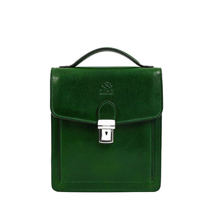 Small Leather Briefcase - Walden Briefcase Time Resistance Green  