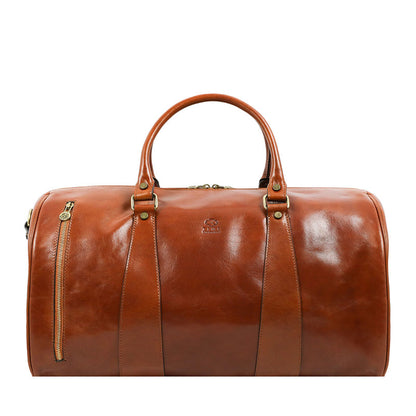 Leather Duffel Bag - Wise Children Duffel Bag Time Resistance Cognac Brown  