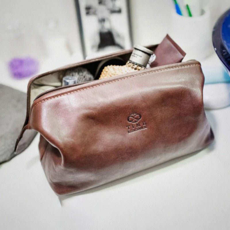 Leather Toiletry Bag - Four Past Midnight Accessories Time Resistance   