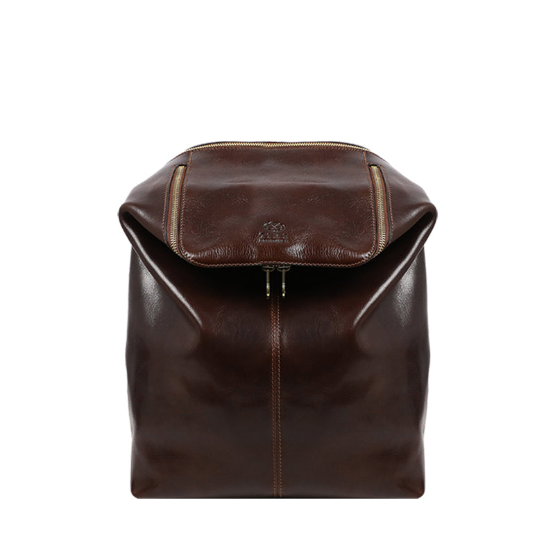 Leather Backpack - A Bend in the River Backpack Time Resistance Brown  