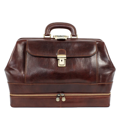 Large Italian Leather Doctor Bag - The Master and Margarita – Time