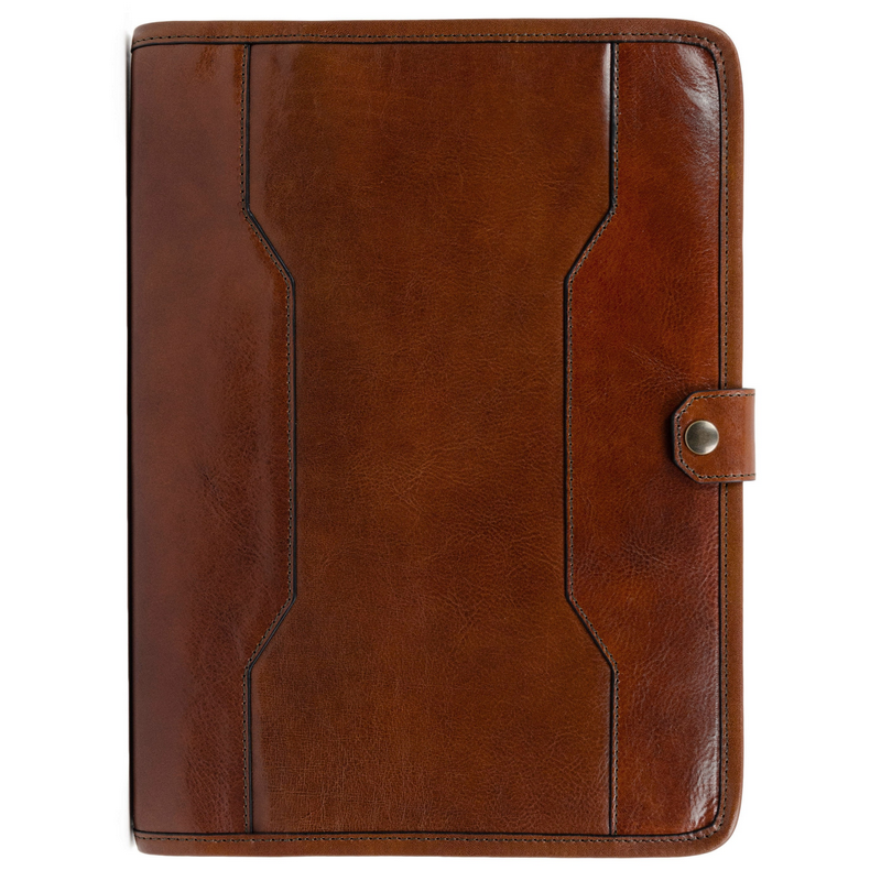brown leather portfolio document case 