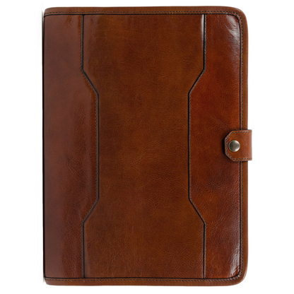 brown leather portfolio document case 