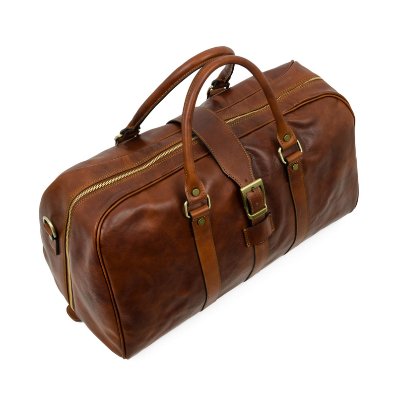 Consomnio DB001 Luxury Leather Duffel Bag - Brown