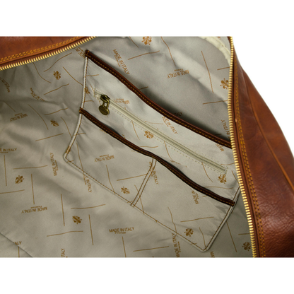 Cognac Brown Matte Leather Duffel Bag - Tender Is the Night Duffel Bag Time Resistance   