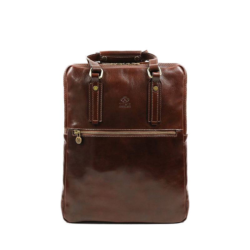 Brown Leather Backpack - Gone with the Wind Backpack Time Resistance Brown  