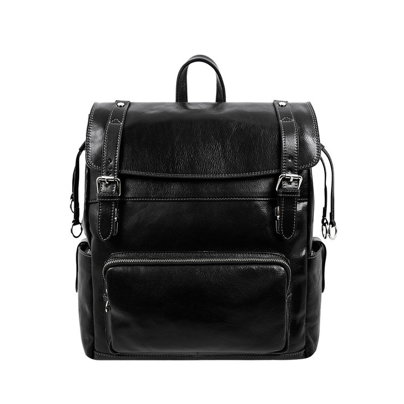 Leather Backpack - The Good Earth Backpack Time Resistance Black  