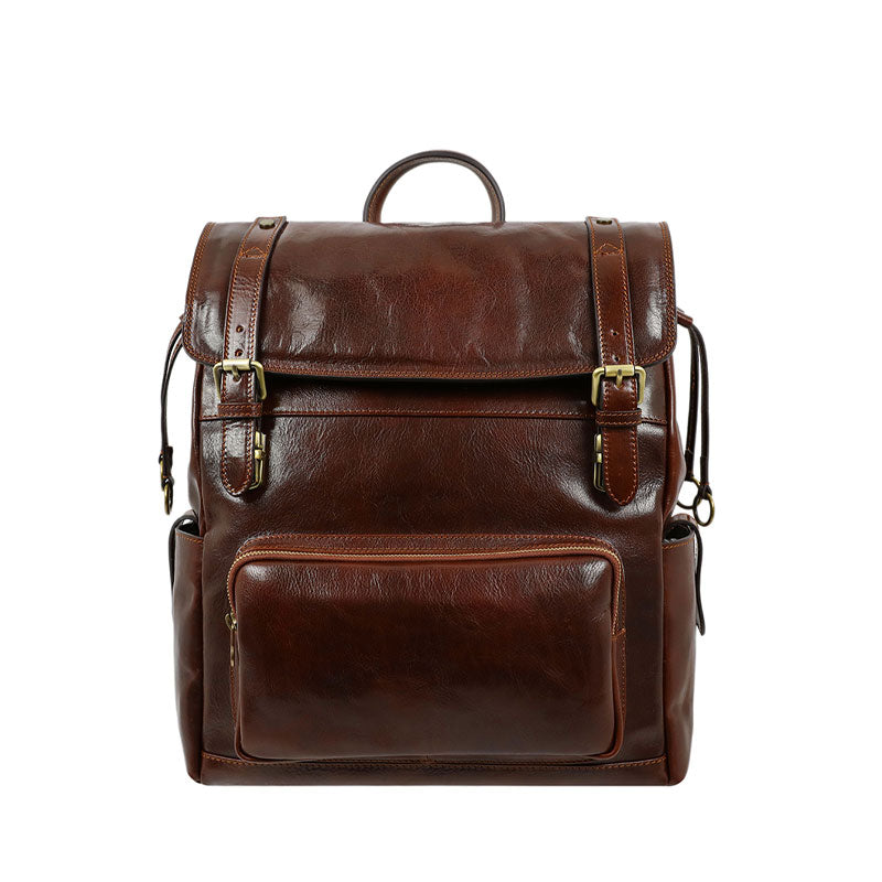 Leather Backpack - The Good Earth Backpack Time Resistance Brown  