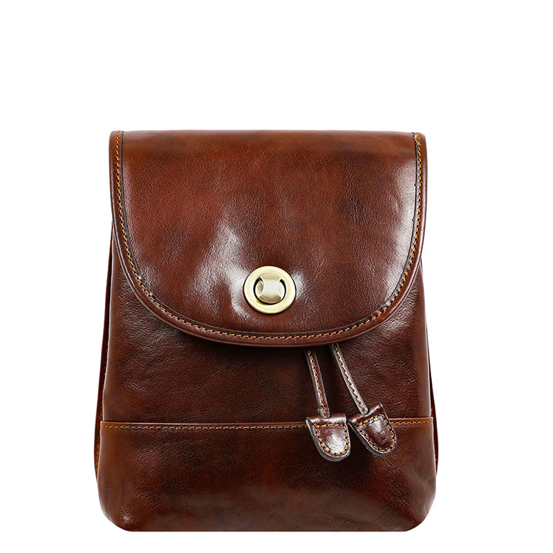 small leather backpack for women