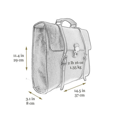 Leather Belted Briefcase, Convertible Backpack - The Glass Menagerie