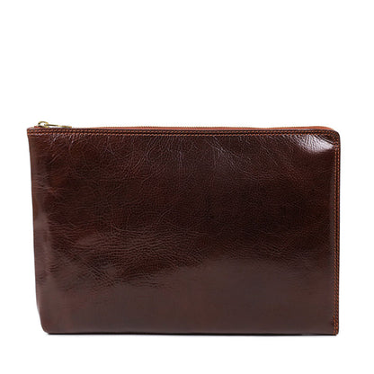 Brown Large Leather Mens Clutch Purse - The Brothers Karamazov Accessories Time Resistance Brown  
