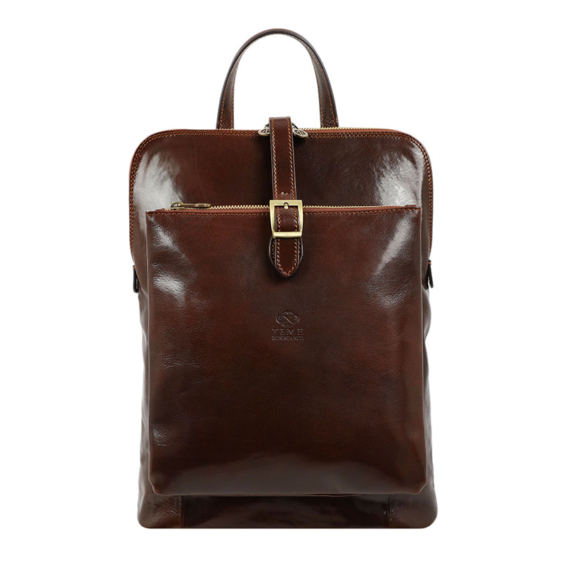 Made In Italy Leather Convertible Sling Backpack
