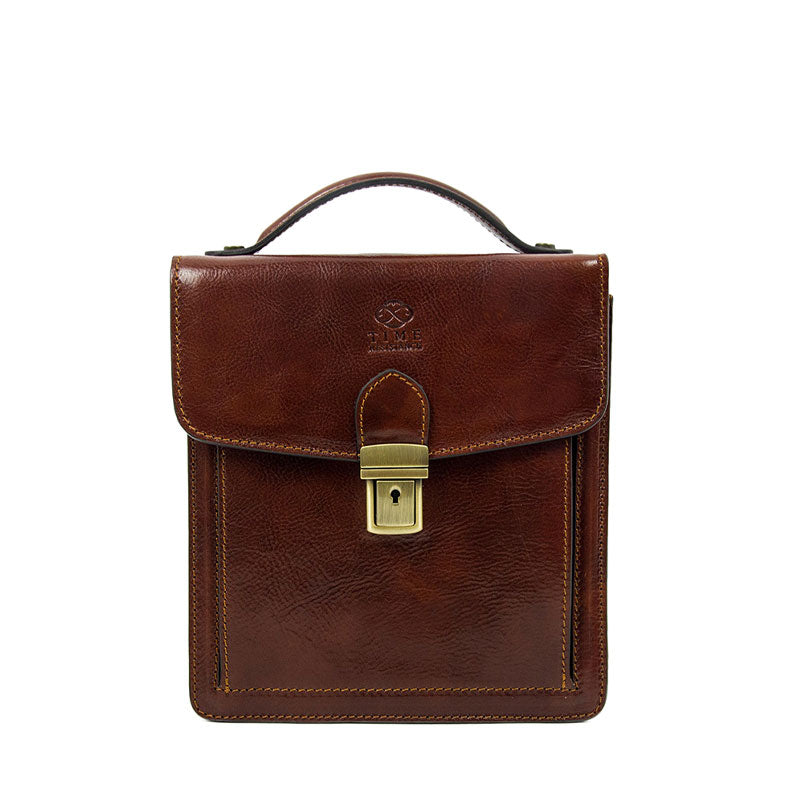 Small Leather Briefcase - Walden Briefcase Time Resistance Brown  
